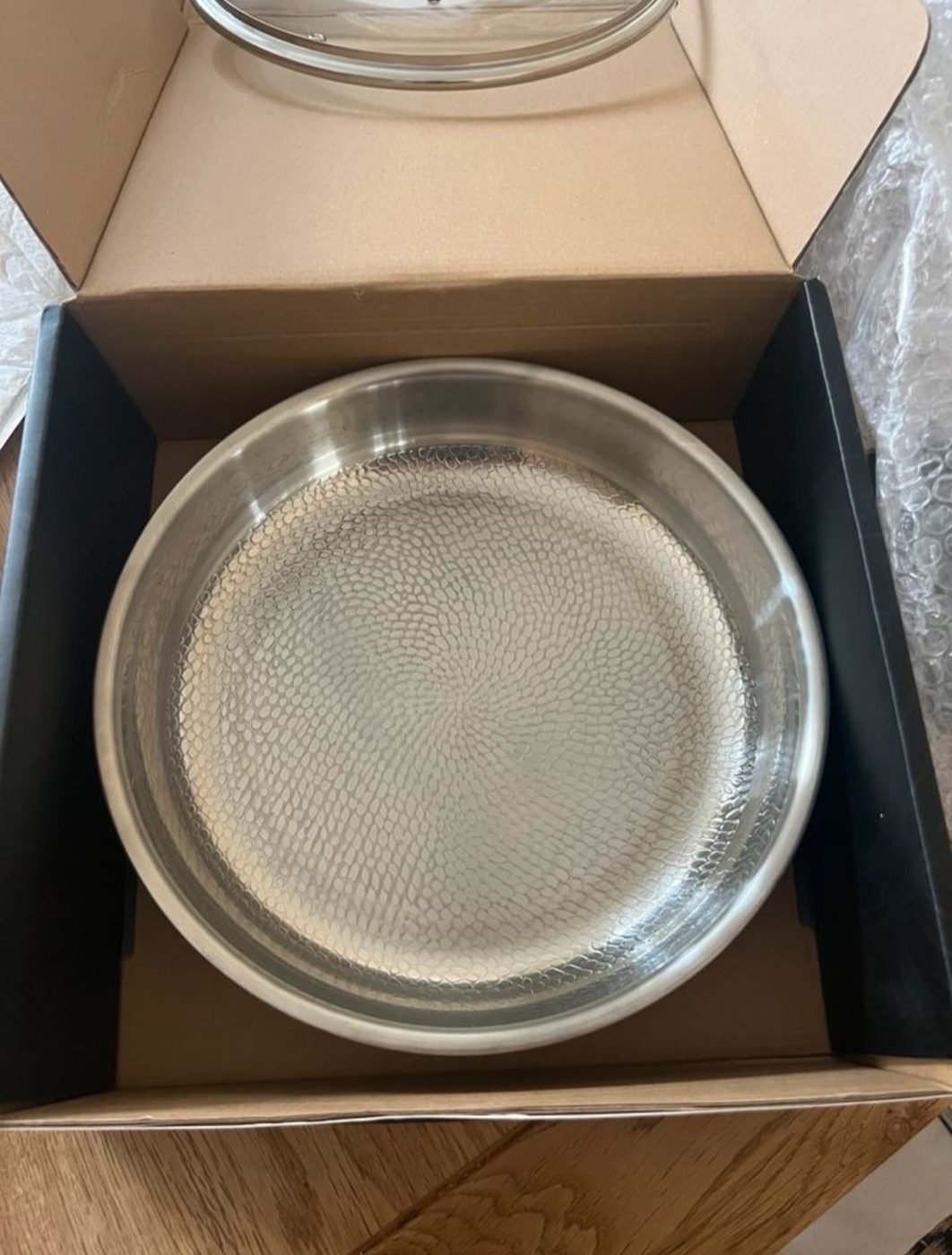 Okura titanium pan in its box and unpacked